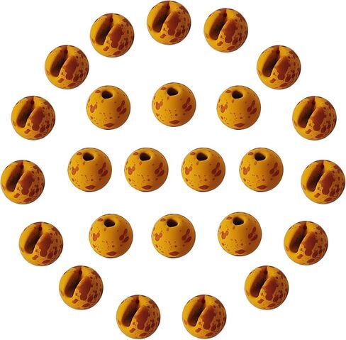 Eupheng 25pcs Mottled Tactical Slotted Tungsten Beads for Jig Hooks Fly Tying Assortment Nymph Head Fly Tying Materials 6 Colors / 5 Sizes in Saudi Arabia