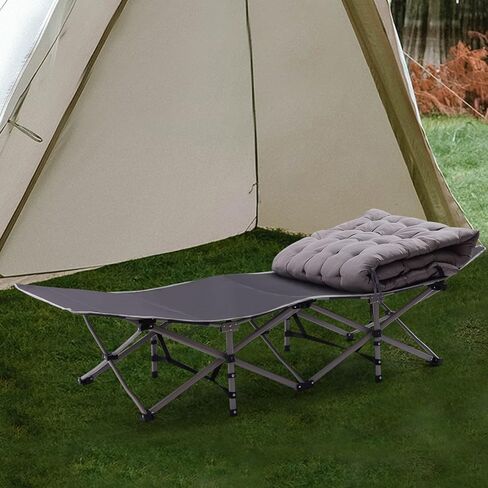 سرير تخييم قابل للطي من سنكورين، سرير تخييم قابل للطي بوزن 440 رطل، سرير تخييم قابل للطي للبالغين مع وسادة سميكة، سرير قابل للطي محمول كرسي صالة للشاطئ في الحديقة والتخييم وحمام السباحة ودباغة الشمس in Kuwait