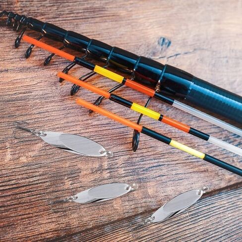 Fishing Lures Fishing Spoons, Hard Metal Spinner Baits Flash for Trout Bass | 5/25/30/50PCS Fishing Spoon Lures, Metal Spinner Bait with Treble Hook, Casting Lure for Trout Bass Salmon Freshwater Fishing in Kuwait
