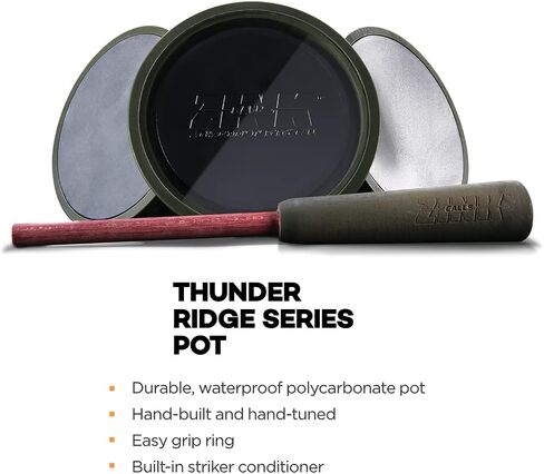 Zink Thunder Ridge Series Hunting Pot Turkey Call | Durable Waterproof Polycarbonate Hand-Built Hand-Tuned User-Friendly in Saudi Arabia
