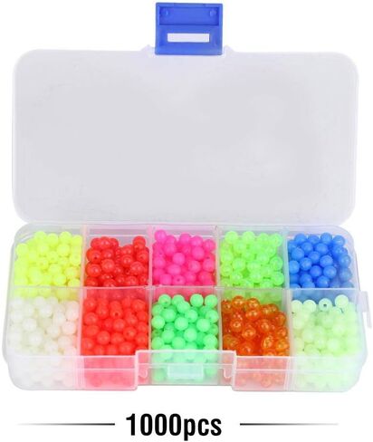 Zerone 1000PCS Artificial Fishing Baits Plastic Round Beads Fishing Tackle Lures Swimbait Bass Lures Outdoor Fishing in Saudi Arabia