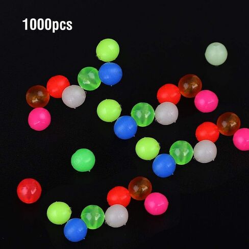 Zerone 1000PCS Artificial Fishing Baits Plastic Round Beads Fishing Tackle Lures Swimbait Bass Lures Outdoor Fishing in Saudi Arabia