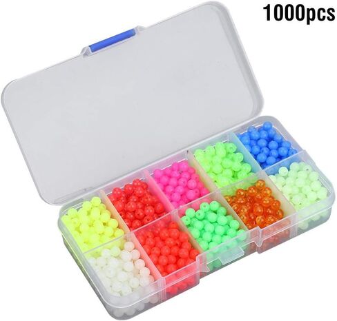 Zerone 1000PCS Artificial Fishing Baits Plastic Round Beads Fishing Tackle Lures Swimbait Bass Lures Outdoor Fishing in Saudi Arabia