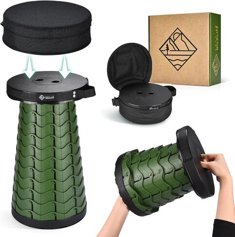 مقعد محمول قابل للطي للبالغين - مقعد تخييم خفيف الوزن لجميع الانشطة - مقعد تلسكوبي وقابل للطي للجلوس والمشي لمسافات طويلة والسفر والانشطة الخارجية - مقعد مينيماكس قابل للطي بحد اقصى 550 باوند in Kuwait