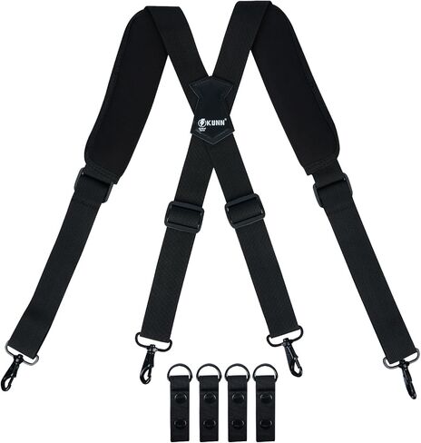 KUNN Tactical Harness Police Suspenders for Duty Belt with Metal Hook Adjustable Padded Shoulder Pads,Army Green in Kuwait