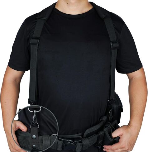 KUNN Tactical Harness Police Suspenders for Duty Belt with Metal Hook Adjustable Padded Shoulder Pads,Army Green in Kuwait