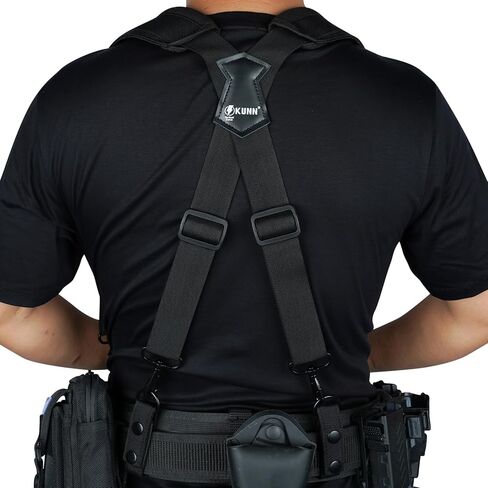 KUNN Tactical Harness Police Suspenders for Duty Belt with Metal Hook Adjustable Padded Shoulder Pads,Army Green in Kuwait