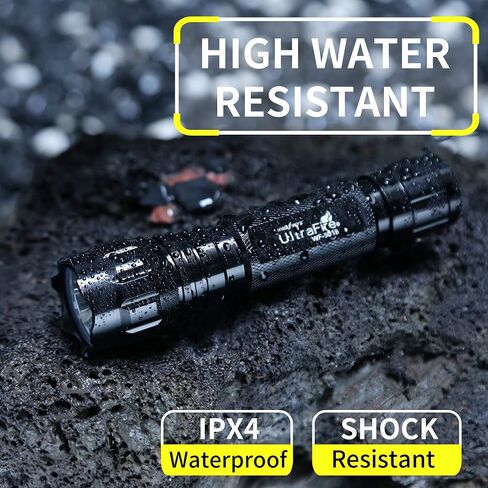 ULTRAFIRE LED Single Mode Flashlight with 4 PCS UFB18 and Charger, 500 Lumens Mini Tactical Flashlight Kit for Hiking Camping Outdoor Emergency in Saudi Arabia