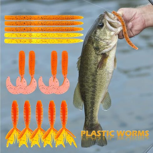 مجموعة طُعم الصيد، أدوات صيد الأسماك، بما في ذلك الديدان البلاستيكية والديدان المعدنية الصلبة، ضفادع VIB Jigs، معدات صيد الأسماك لسمك السلمون المرقط، 70/87/181 قطعة من أدوات صيد الأسماك in Kuwait