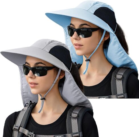 Sun Hat for Men Women with Neck Flap,UPF 50+ UV Protective Hiking Fishing Hats,Wide Brim Sun Hat for Women&Men in Saudi Arabia