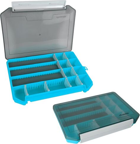 Aventik Fly Box Portable Jig Head Storage Ice Box Crappie Bass Lure Box Jig Storage Fishing Tackle Box 8.2x5.4x1inch (Blue with foam) in Kuwait