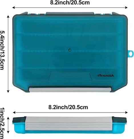 Aventik Fly Box Portable Jig Head Storage Ice Box Crappie Bass Lure Box Jig Storage Fishing Tackle Box 8.2x5.4x1inch (Blue with foam) in Kuwait
