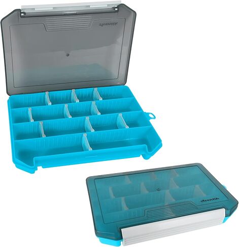 Aventik Fly Box Portable Jig Head Storage Ice Box Crappie Bass Lure Box Jig Storage Fishing Tackle Box 8.2x5.4x1inch (Blue with foam) in Kuwait