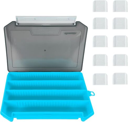 Aventik Fly Box Portable Jig Head Storage Ice Box Crappie Bass Lure Box Jig Storage Fishing Tackle Box 8.2x5.4x1inch (Blue with foam) in Kuwait