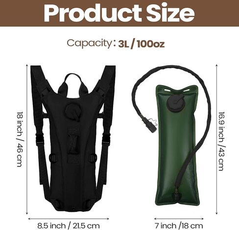 Cunno 3 Pcs Water Backpack Tactical Hydration Pack with 3 Liter Hydration Water Bladder Military Daypack Water Backpack Water Bag Backpack for Hiking Running Cycling Climbing in Saudi Arabia
