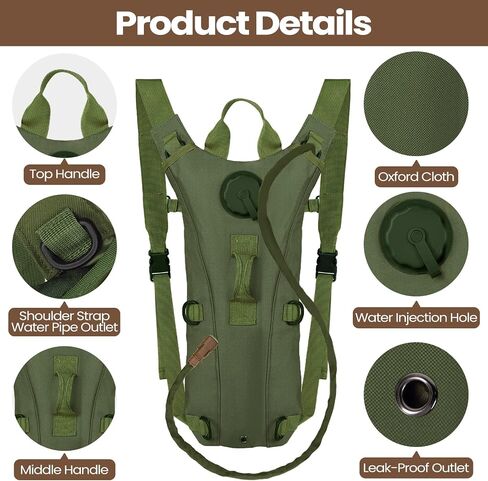 Cunno 3 Pcs Water Backpack Tactical Hydration Pack with 3 Liter Hydration Water Bladder Military Daypack Water Backpack Water Bag Backpack for Hiking Running Cycling Climbing in Saudi Arabia
