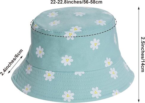 Pistha Print Bucket Hat for Women Men Reversible Double Side Wear Sun Hat Summer Travel Beach Packable Fisherman Hat Outdoor Cap Green in Saudi Arabia