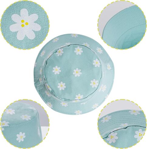 Pistha Print Bucket Hat for Women Men Reversible Double Side Wear Sun Hat Summer Travel Beach Packable Fisherman Hat Outdoor Cap Green in Saudi Arabia