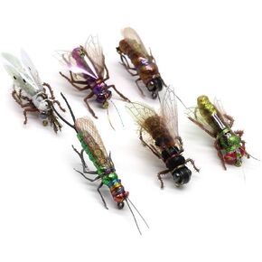 YZD Trout Fly Fishing Flies Collection Dry Wet Nymph Fly Assortment with Fly Box Flyfishing Flys Lures 12/16/18/22/36 Kits in Saudi Arabia