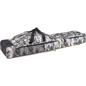 doorlay Fishing Bag Portable Folding Fishing Tackle Storage Bags Oxford Fishing Rod Case Fishing Pole Bag Carry Organizer Outdoor Waterproof for Fishing Camping Hiking Traveling in Saudi Arabia