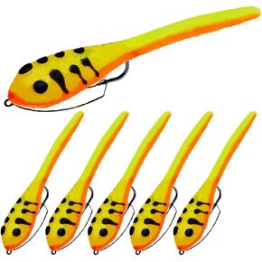 DELONG LURES 3" Weedless Tadpole Fishing Lures for Bass, Crappie, Bluegill, Perch, and Trout, Slow Sinking Life Like Fishing Baits Scented Pre Rigged Fishing Gear in Saudi Arabia