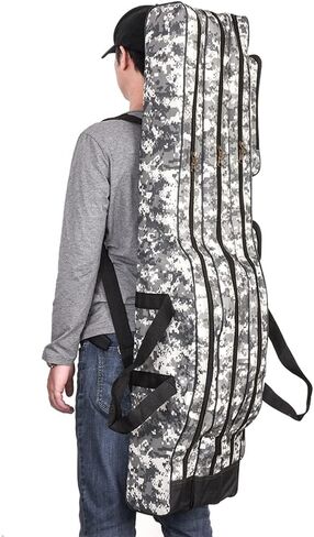 doorlay Fishing Bag Portable Folding Fishing Tackle Storage Bags Oxford Fishing Rod Case Fishing Pole Bag Carry Organizer Outdoor Waterproof for Fishing Camping Hiking Traveling in Kuwait