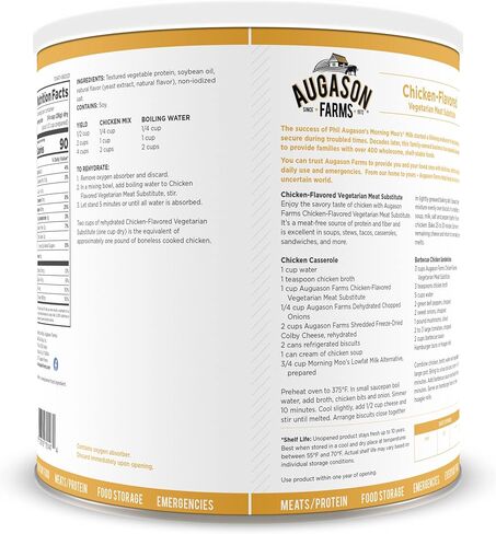 Augason Farms 5-70147 Chicken Flavored Vegetarian Meat Substitute, Blue, Large in Saudi Arabia