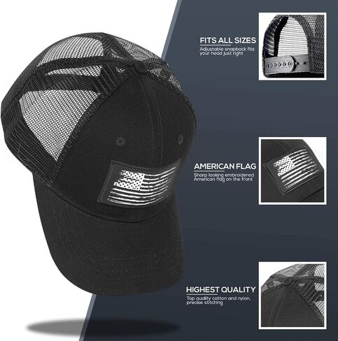 American Fish Flag Trucker Hat, Fishing Gifts for Men Women in Kuwait