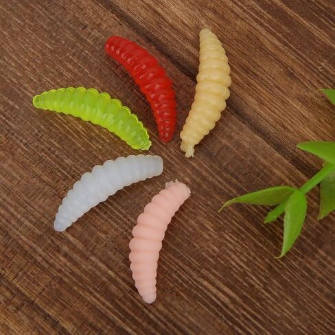 طعم صيد السمك من تافوكو، طعم ناعم، طعم صيد السمك، 250 قطعة 2 سم محاكاة Tenebrio Molitor ملحق طعم السمك لصيد الأسماك في المياه العذبة في البحر in Kuwait