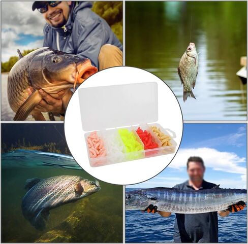 طعم صيد السمك من تافوكو، طعم ناعم، طعم صيد السمك، 250 قطعة 2 سم محاكاة Tenebrio Molitor ملحق طعم السمك لصيد الأسماك في المياه العذبة في البحر in Kuwait