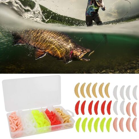 طعم صيد السمك من تافوكو، طعم ناعم، طعم صيد السمك، 250 قطعة 2 سم محاكاة Tenebrio Molitor ملحق طعم السمك لصيد الأسماك في المياه العذبة في البحر in Kuwait