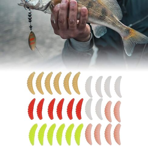 طعم صيد السمك من تافوكو، طعم ناعم، طعم صيد السمك، 250 قطعة 2 سم محاكاة Tenebrio Molitor ملحق طعم السمك لصيد الأسماك في المياه العذبة في البحر in Kuwait