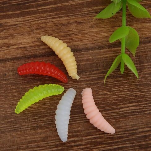 طعم صيد السمك من تافوكو، طعم ناعم، طعم صيد السمك، 250 قطعة 2 سم محاكاة Tenebrio Molitor ملحق طعم السمك لصيد الأسماك في المياه العذبة في البحر in Kuwait