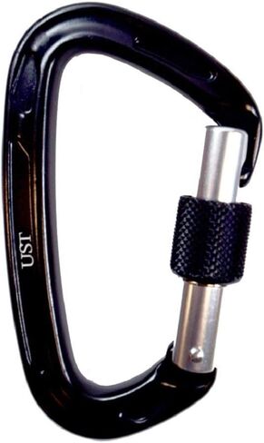 UST Spring Loaded, D Shaped Locking Carabiner for Clipping to Gear While Hiking, Fishing, Camping and Outdoor Adventure , Black in Saudi Arabia