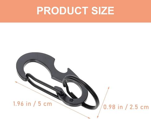 INOOMP 6 قطع مشابك تثبيت من الفولاذ المقاوم للصدأ خطاف زنبركي متعدد الأغراض على شكل حرف D بإبزيم فتاحات زجاجات البيرة للمشي لمسافات طويلة وإكسسوارات التخييم in Saudi Arabia