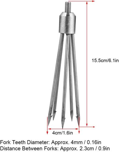 رمح صيد الأسماك من RiToEasysports، شوكة رمح صيد السمك متينة من الفولاذ المقاوم للصدأ مقاس 8 مم، ملحق رأس لولبي تلسكوبي من الفولاذ المقاوم للصدأ in Kuwait