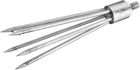 رمح صيد الأسماك من RiToEasysports، شوكة رمح صيد السمك متينة من الفولاذ المقاوم للصدأ مقاس 8 مم، ملحق رأس لولبي تلسكوبي من الفولاذ المقاوم للصدأ in Kuwait