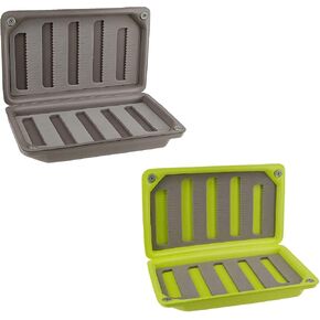 2 PC Fly Box Float Tackle Box Slit EVA Foam Fly Fishing Tackle Boxes Fishing Storage 6X3.48X1.2inch (Green+Grey-2pc Grip foam) in Saudi Arabia