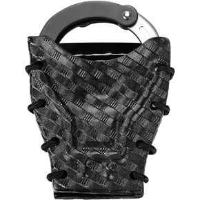 Handcuff Case Compatible with ASP, Chain, Hinged, and Rigid Folding Handcuffs – OWB Kydex Cuff Holder with Belt Clip or MOLLE Mount – Fits 1.5"-2.25" Belts – Black/Basketweave Options in Kuwait