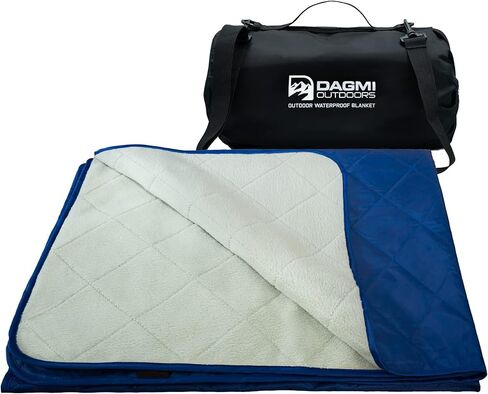 Dagmi Outdoors بطانية مقاومة للماء للاستخدام الخارجي، بطانيات كبيرة من الصوف وبطانيات للتخييم للطقس البارد. مثالية للاستخدام في الهواء الطلق والسيارة والكلاب والنزهة. مقاوم للرياح، مبطن، دافئ جدًا، يمكن غسله في الغسالة. in Saudi Arabia