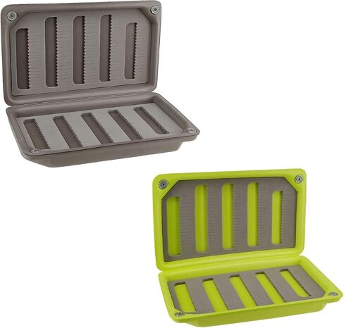 2 PC Fly Box Float Tackle Box Slit EVA Foam Fly Fishing Tackle Boxes Fishing Storage 6X3.48X1.2inch (2XGreen) in Kuwait