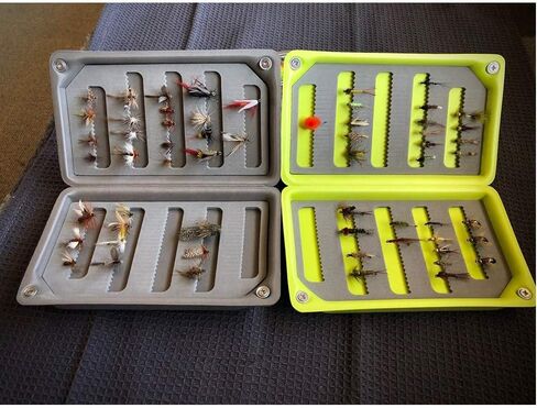 2 PC Fly Box Float Tackle Box Slit EVA Foam Fly Fishing Tackle Boxes Fishing Storage 6X3.48X1.2inch (2XGreen) in Kuwait