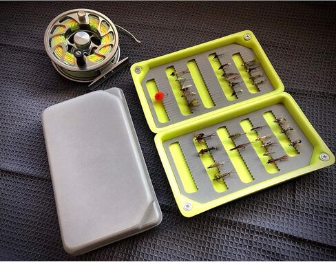 2 PC Fly Box Float Tackle Box Slit EVA Foam Fly Fishing Tackle Boxes Fishing Storage 6X3.48X1.2inch (2XGreen) in Kuwait