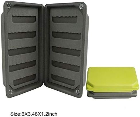 2 PC Fly Box Float Tackle Box Slit EVA Foam Fly Fishing Tackle Boxes Fishing Storage 6X3.48X1.2inch (2XGreen) in Kuwait