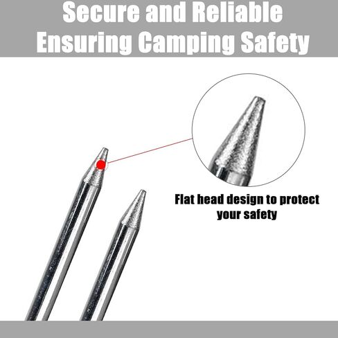 Tent Stakes Ground Stakes Pegs 8 Pieces Metal Stakes Spikes for Ground Camping Tent Stake with Hook Complete Camping Essentials for Picnic Outdoor Blanket Beach Mat Blankets in Saudi Arabia