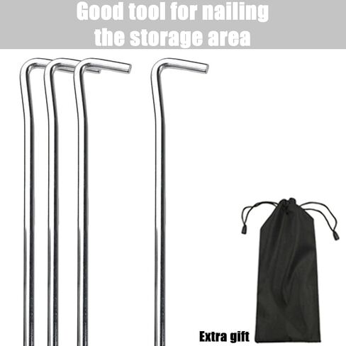 Tent Stakes Ground Stakes Pegs 8 Pieces Metal Stakes Spikes for Ground Camping Tent Stake with Hook Complete Camping Essentials for Picnic Outdoor Blanket Beach Mat Blankets in Saudi Arabia