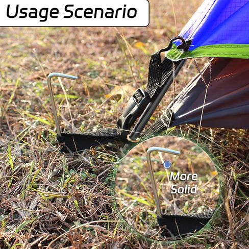 Tent Stakes Ground Stakes Pegs 8 Pieces Metal Stakes Spikes for Ground Camping Tent Stake with Hook Complete Camping Essentials for Picnic Outdoor Blanket Beach Mat Blankets in Saudi Arabia