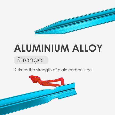 Gold Armour Tent Stakes - 12 Pack Heavy Duty, Lightweight, Camping Stakes Pegs for Outdoor Tent and Tarp, Essential Camping Gear Equipment Accessories (Blue) in Kuwait