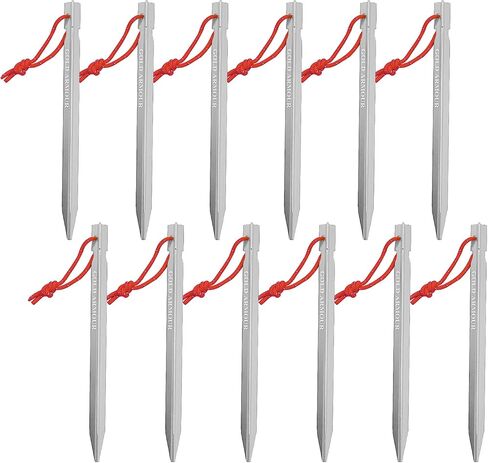 Gold Armour Tent Stakes - 12 Pack Heavy Duty, Lightweight, Camping Stakes Pegs for Outdoor Tent and Tarp, Essential Camping Gear Equipment Accessories (Blue) in Kuwait