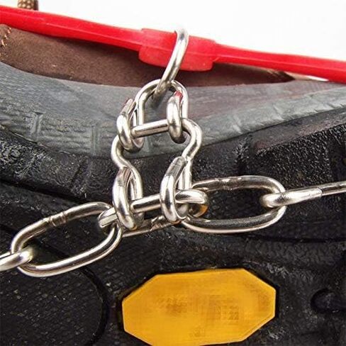 YOUFINE 11 Teeth Crampons Outdoor Anti Slip Shoes Cover Ice Claws with Stainless Steel Chain for Kids Children Teenagers, with Carry Bag in Saudi Arabia